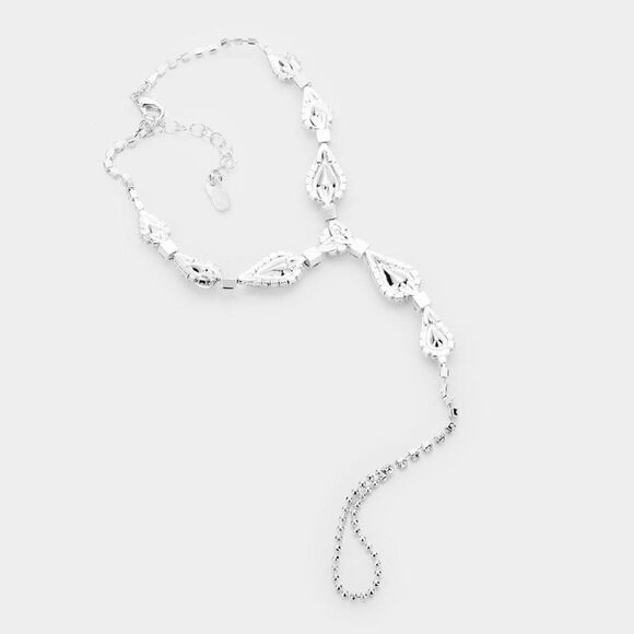 Anklet Crystal Rhinestone Pave Toe Ring - Red - Picture 2 of 6